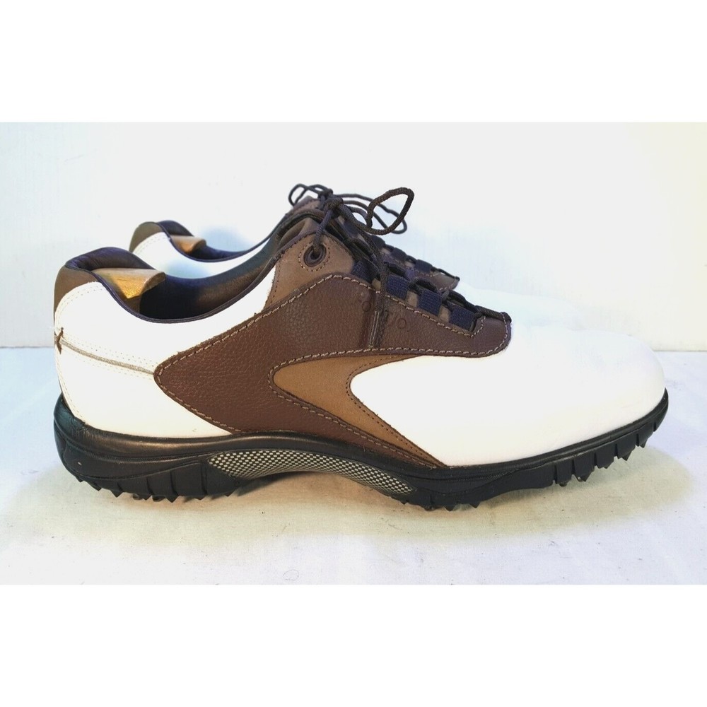 Footjoy Contour Series White Brown Leather Golf Shoes 54239 Men's Size 11.5 M